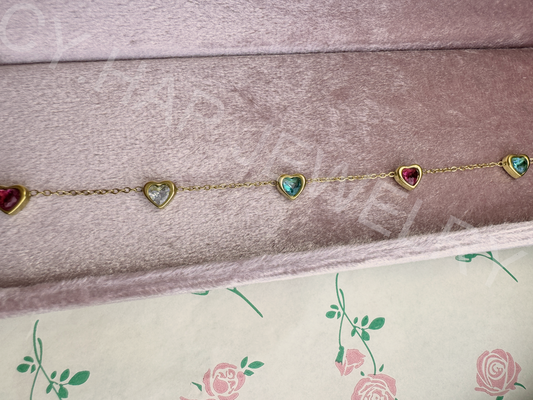 Heart Colorful Diamond Light Luxury Bracelet_JEWELRY